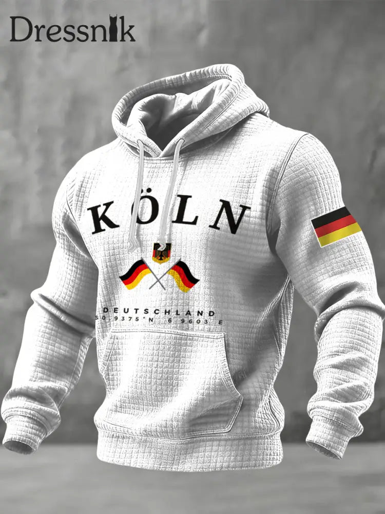 Herren Deutschland Köln Bedruckt Hoodie Weiß / S