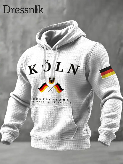 Herren Deutschland Köln Bedruckt Hoodie Weiß / S