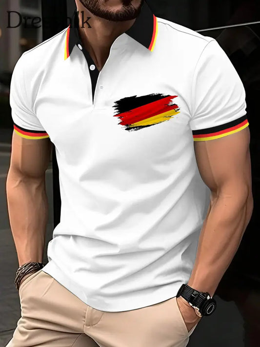 Herren Deutschland Print Casual Top Weiß / S