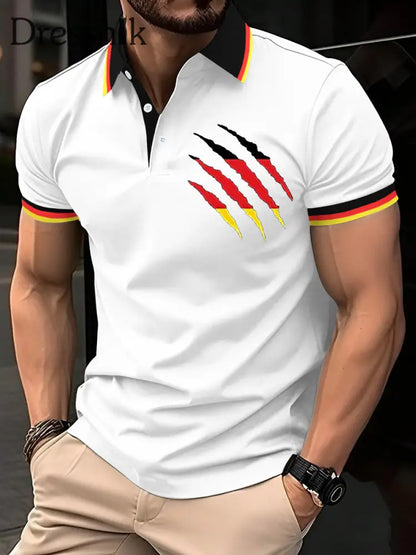 Herren Deutschland Print Casual Top Weiß / S