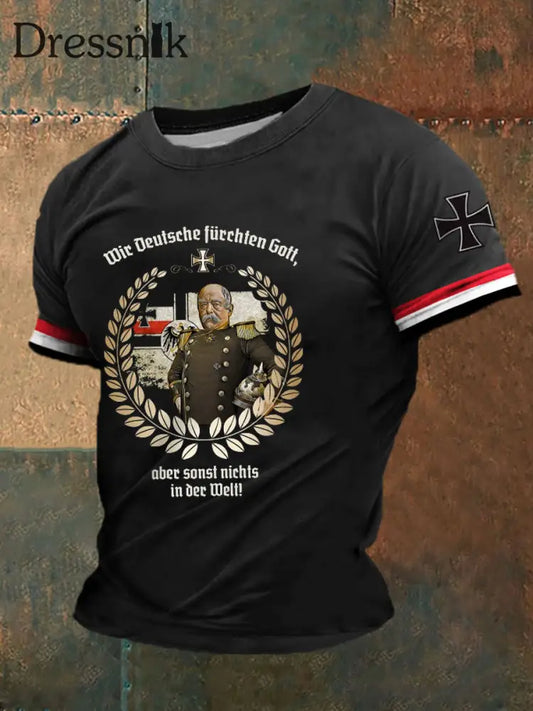 Herren Deutschland Print Shirt Schwarz / S