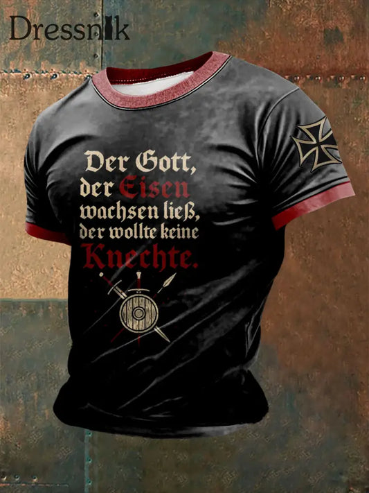 Herren Deutschland Print Shirt Schwarz / S