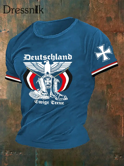 Herren Deutschland Reichs adler Ewige Treue T-Shirt Blau / S
