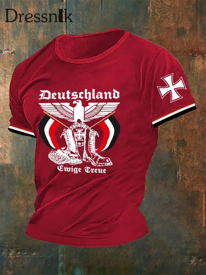 Herren Deutschland Reichs adler Ewige Treue T-Shirt Rot / S