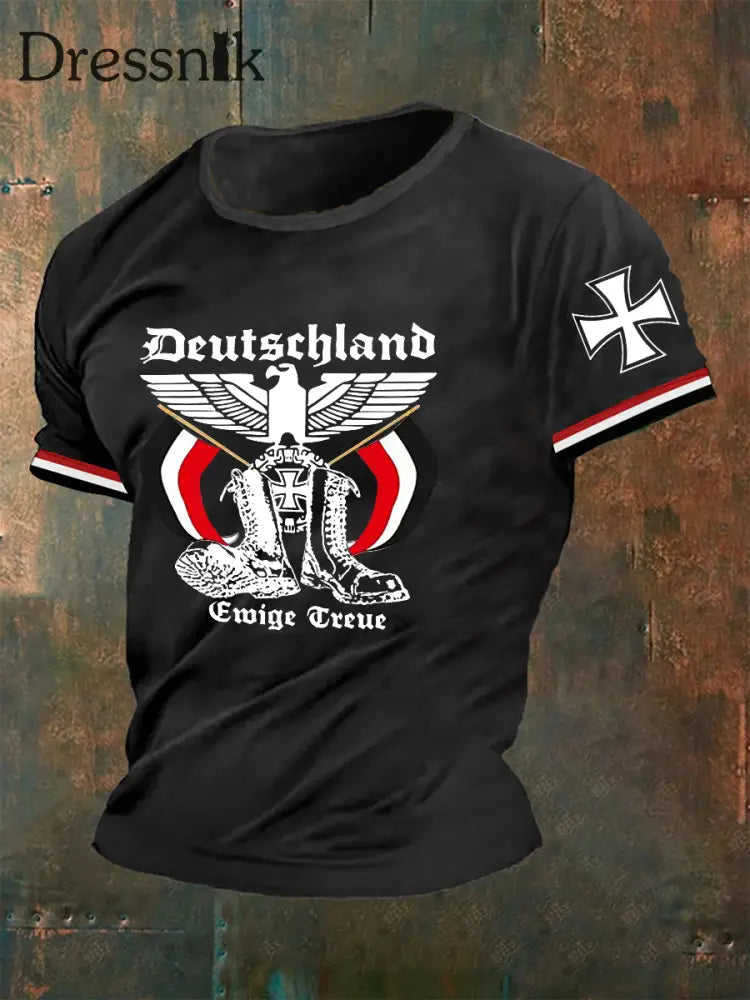 Herren Deutschland Reichs adler Ewige Treue T-Shirt Schwarz / S