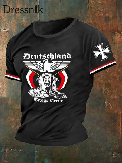 Herren Deutschland Reichs adler Ewige Treue T-Shirt Schwarz / S