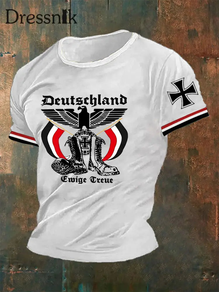 Herren Deutschland Reichs adler Ewige Treue T-Shirt Weiß / S