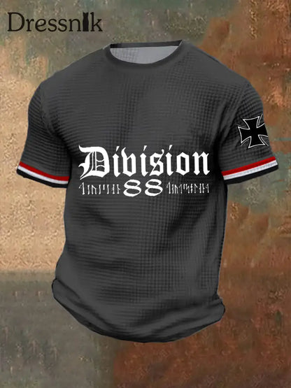 Herren Division 88 Runen bedrucktes Kurzarm-T-Shirt Schwarz / S