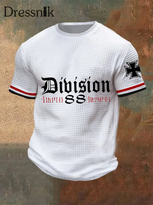 Herren Division 88 Runen bedrucktes Kurzarm-T-Shirt Weiß / S