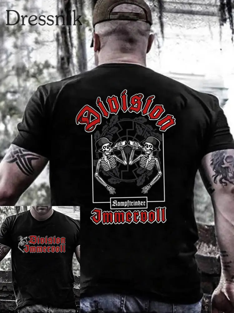 Herren Division Immer voll Bedrucktes Kurzarm T-Shirt Schwarz / S