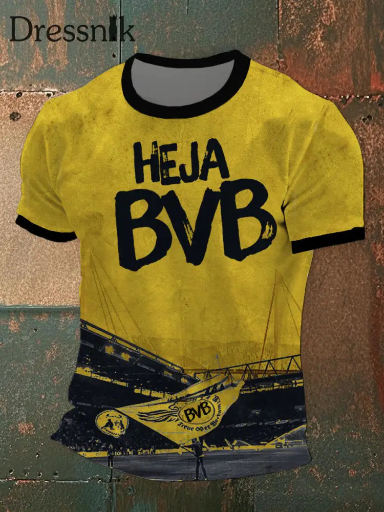 Herren Dortmund BVB T-Shirt mit kurzen Ärmeln Gelb / S