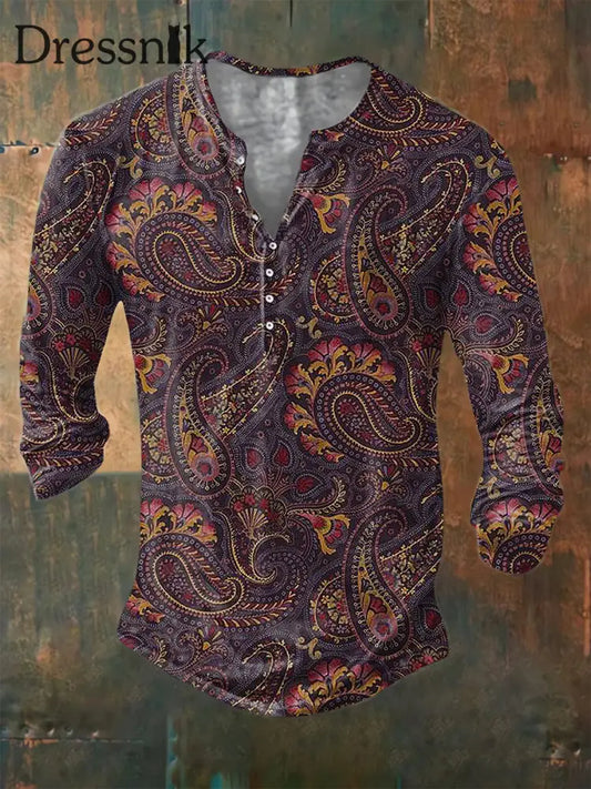 Herren Eis Baumwolle Sommer Lässiges Strand hemd lange Ärmel Deep Purple / S
