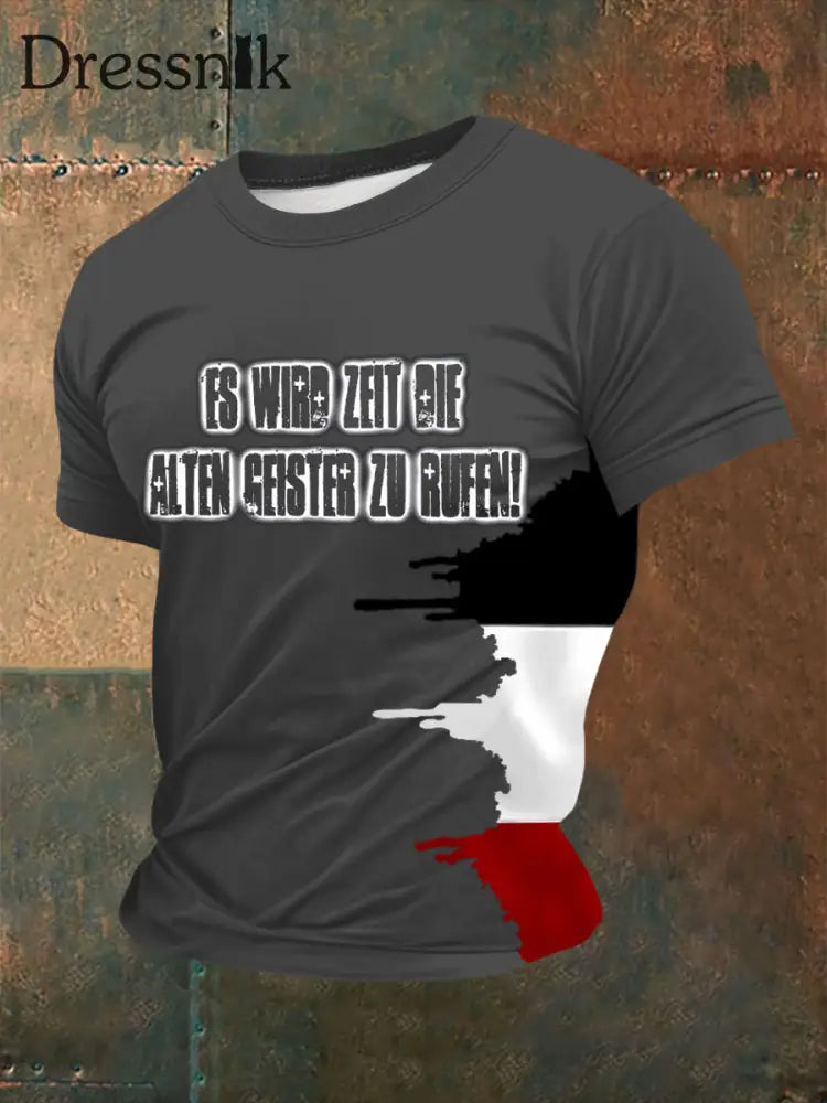 Herren Es wird Zeit die alten Geister zu rufen! Bedrucktes Kurzarm-T-Shirt Dunkelgrau / S