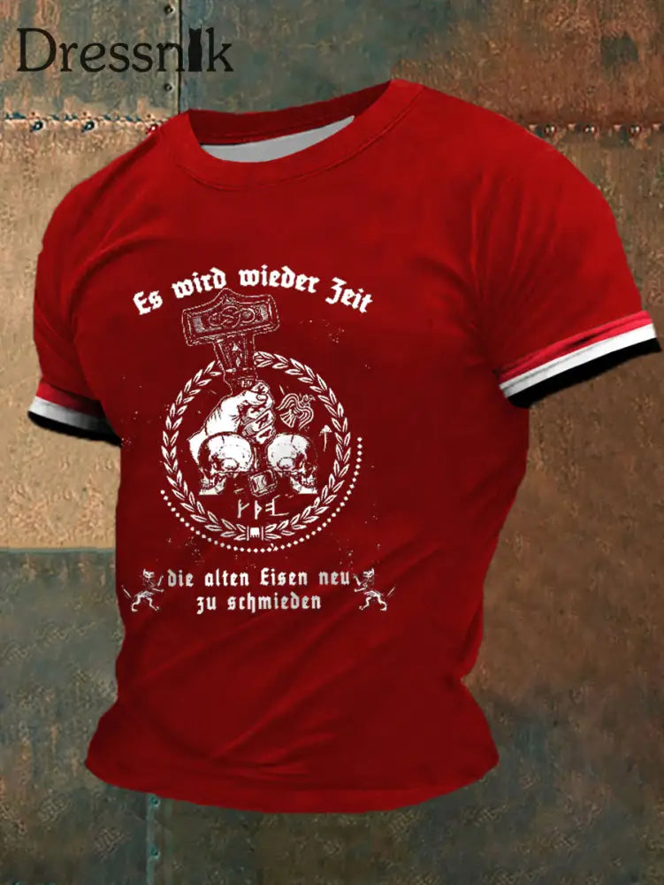 Herren Es wird Zeit die alten Geister zu rufen! Bedrucktes Kurzarm-T-Shirt Rot / S