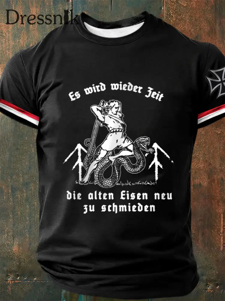Herren Es wird Zeit die alten Geister zu rufen! Bedrucktes Kurzarm-T-Shirt Schwarz / S