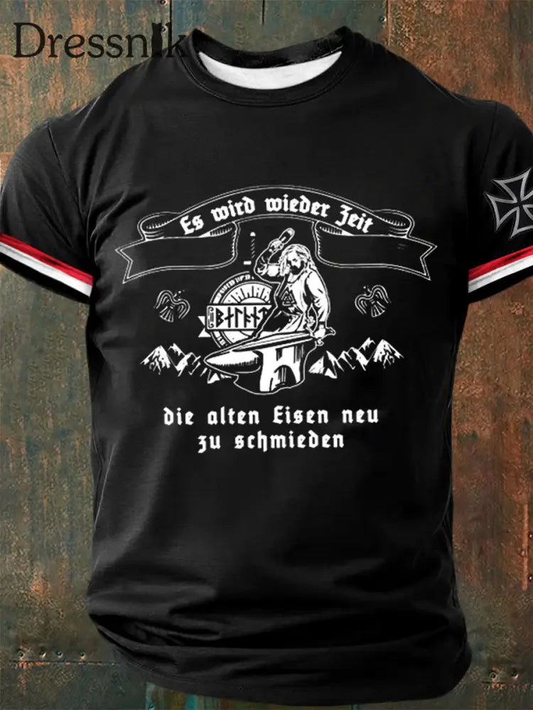 Herren Es wird Zeit die alten Geister zu rufen! Bedrucktes Kurzarm-T-Shirt Schwarz / S