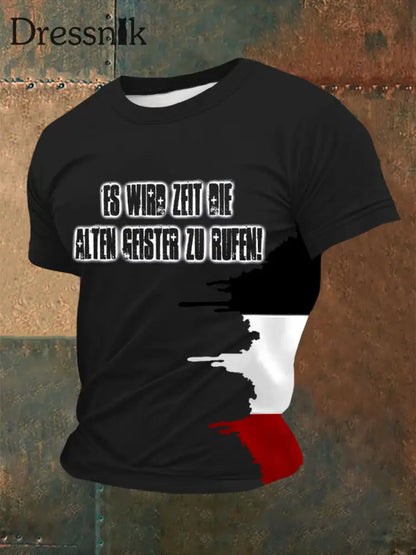 Herren Es wird Zeit die alten Geister zu rufen! Bedrucktes Kurzarm-T-Shirt Schwarz / S