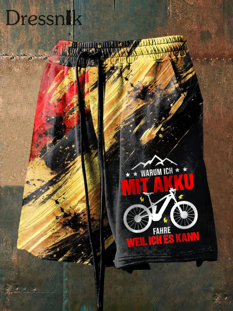 Herren Fahrrad bedruckte Shorts als bild / S