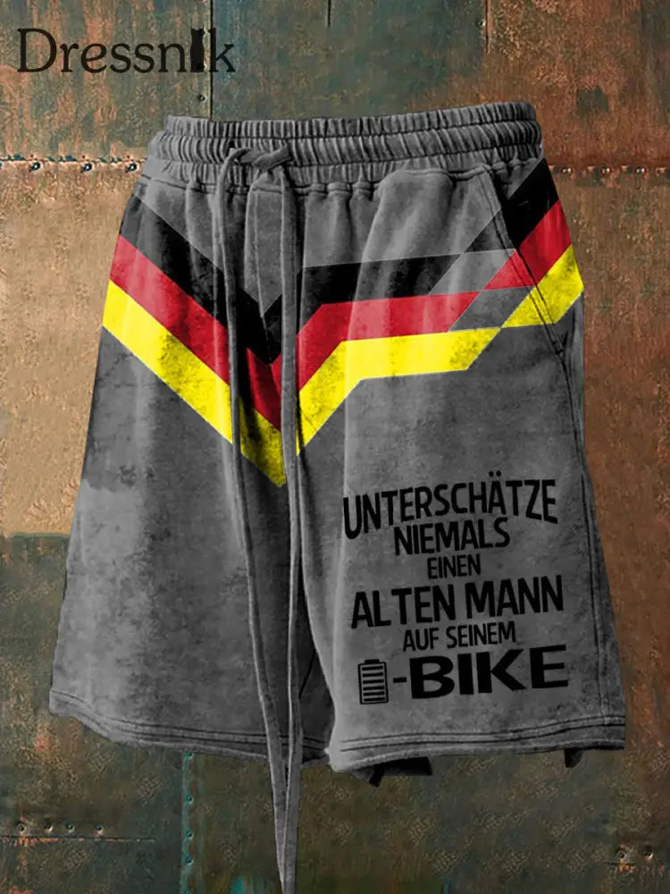 Herren Fahrrad bedruckte Shorts Grau / S