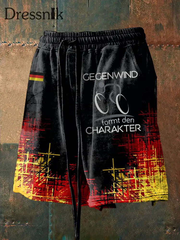 Herren Fahrrad bedruckte Shorts Schwarz / S