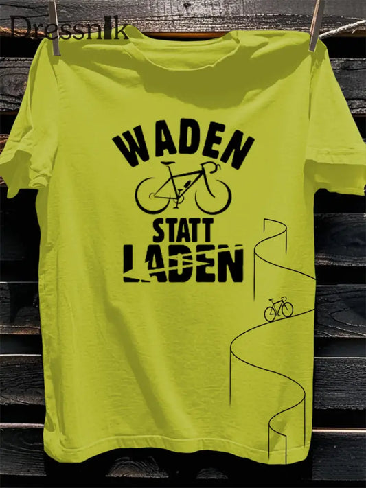 Herren Fahrrad fahren Bedrucktes Kurzarm-T-Shirt als Bild / S
