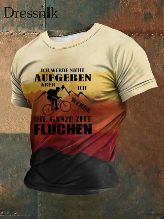 Herren Fahrrad fahren Bedrucktes Kurzarm-T-Shirt als bild / S