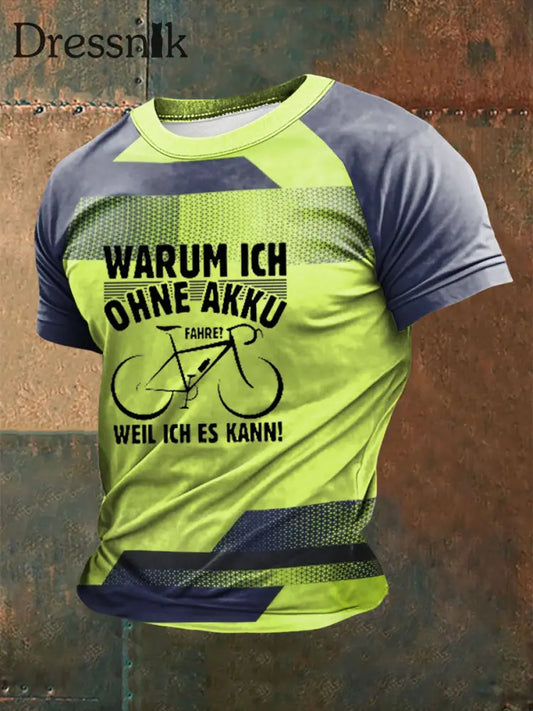 Herren Fahrrad fahren Bedrucktes Kurzarm-T-Shirt als bild / S