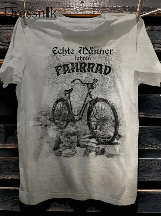 Herren Fahrrad fahren Bedrucktes Kurzarm-T-Shirt als bild / S