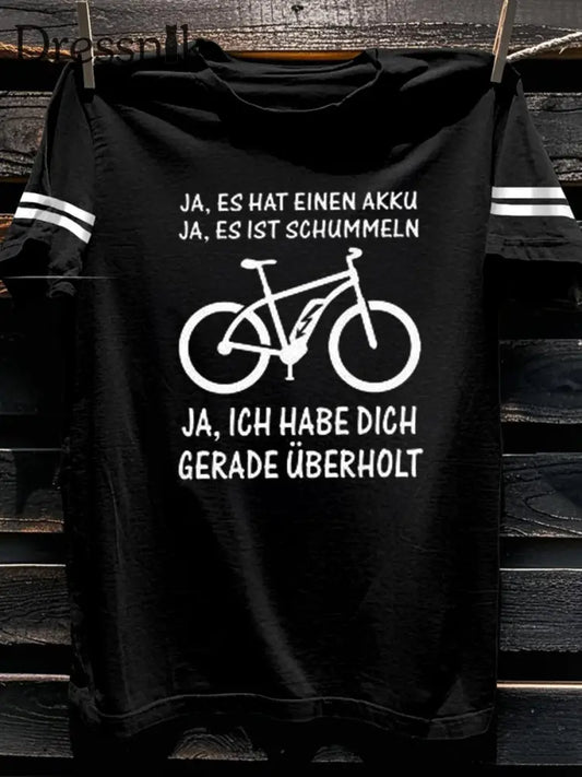 Herren Fahrrad fahren Bedrucktes Kurzarm-T-Shirt Schwarz / S