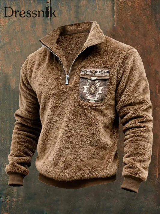 Herren Flanell Reiß verschluss Pullover als bild / S