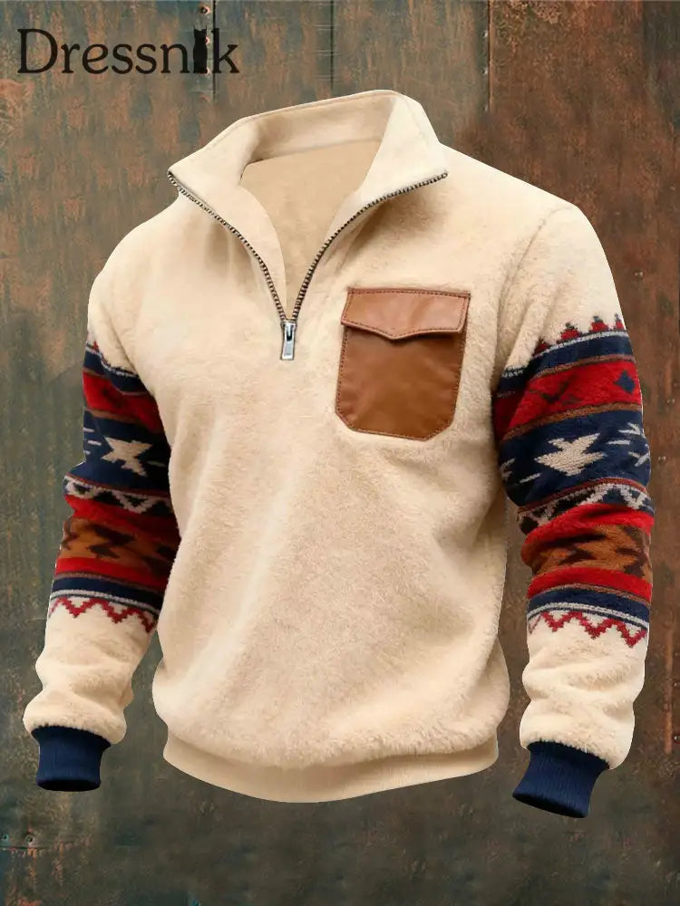 Herren Flanell Reiß verschluss Pullover als bild / S