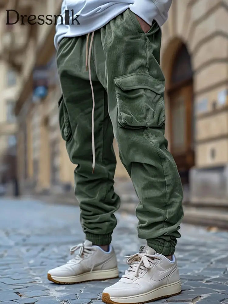 Herren Freizeit Hosen Aus Baumwolle Mit Mehreren Taschen Amerikanische Outdoor-Overalls Armee Grün