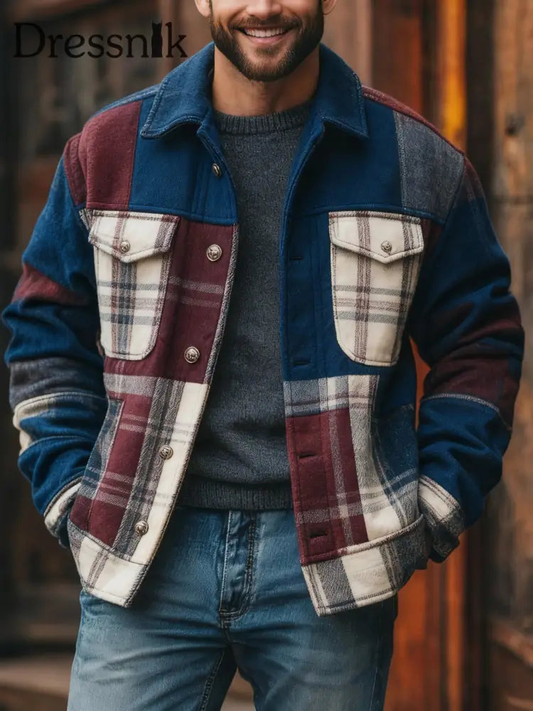 Herren Freizeit jacke Kariert als bild / S