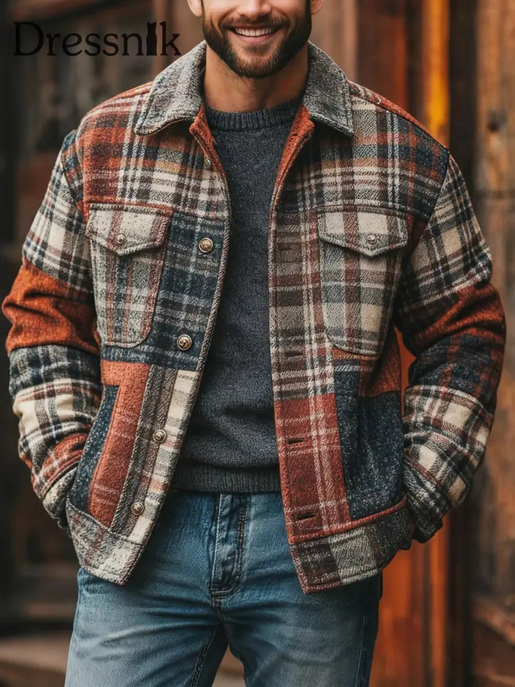 Herren Freizeit jacke Kariert als bild / S