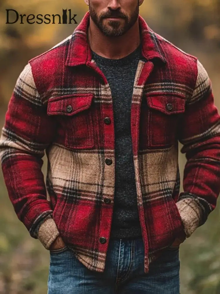 Herren Freizeit jacke Kariert als bild / S