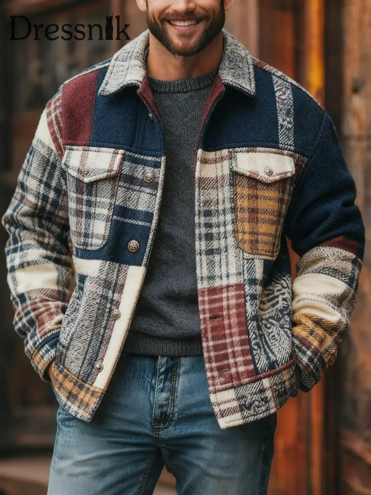 Herren Freizeit jacke Kariert als bild / S