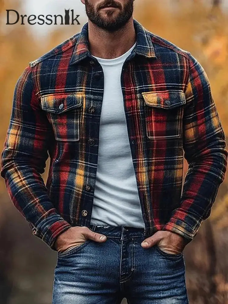 Herren Freizeit jacke Kariert als bild / S