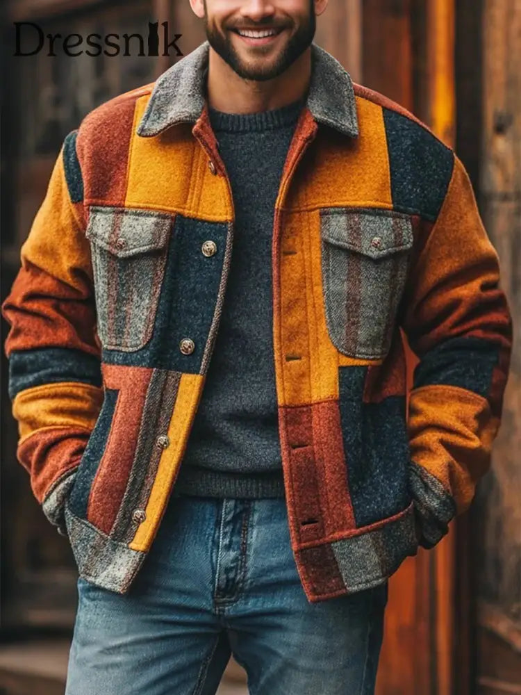 Herren Freizeit jacke Kariert als bild / S