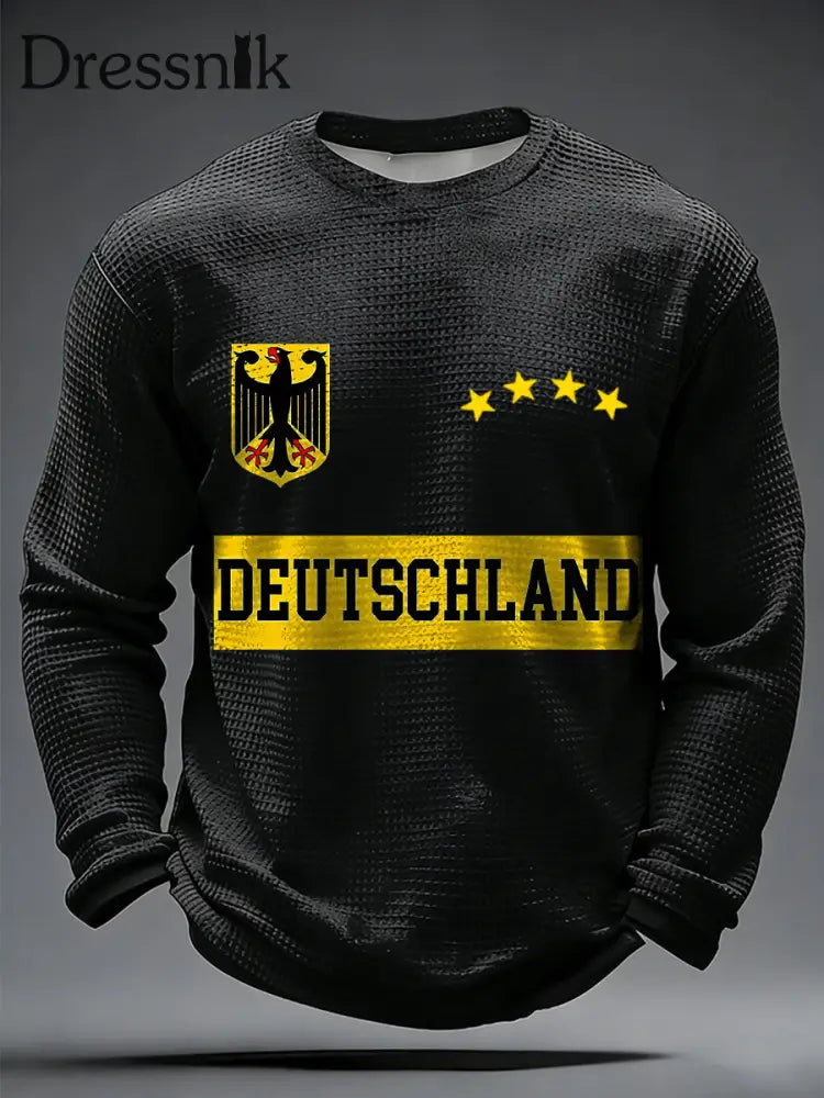 Herren-Gedenk-T-Shirt mit National flaggen druck zur Unterstützung der deutschen Weltmeister schaft A / S