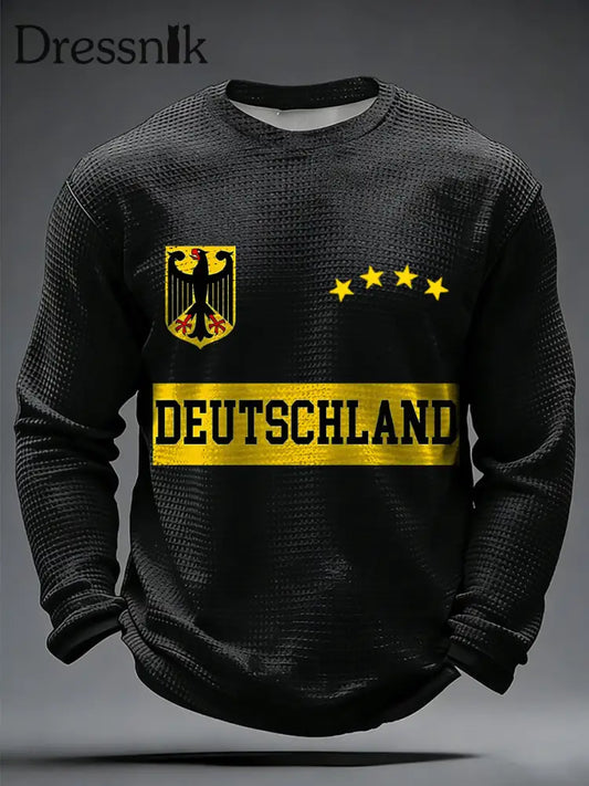 Herren-Gedenk-T-Shirt mit National flaggen druck zur Unterstützung der deutschen Weltmeister schaft A / S