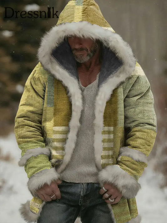 Herren Geometrische Kunst Kapuzen strickjacke Mischfarbe / S