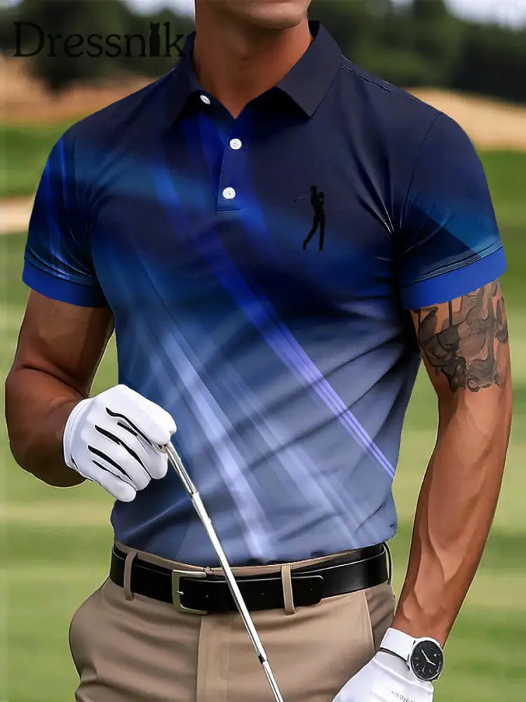 Herren Golf Abstrakte Textur Kunstdruck Casual Business Polo Shirt bunt / S