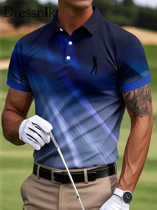 Herren Golf Abstrakte Textur Kunstdruck Casual Business Polo Shirt bunt / S