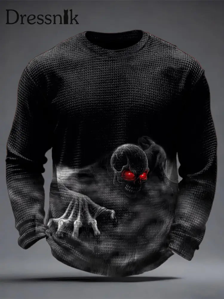 Herren Gothic Skull Waffel Top als bild / S