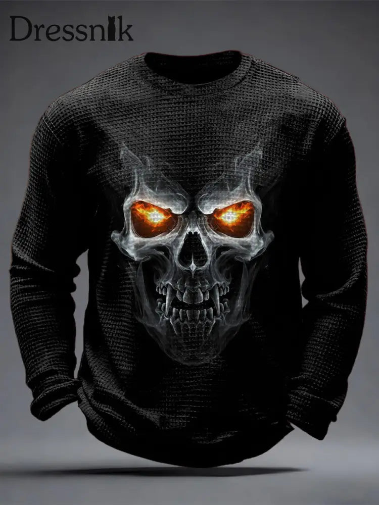 Herren Gothic Skull Waffel Top als bild / S
