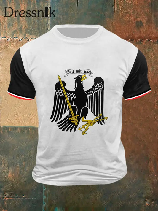 Herren Gott Mit Uns Print Vintage Mode Kurzarm T-Shirt Weiß / S
