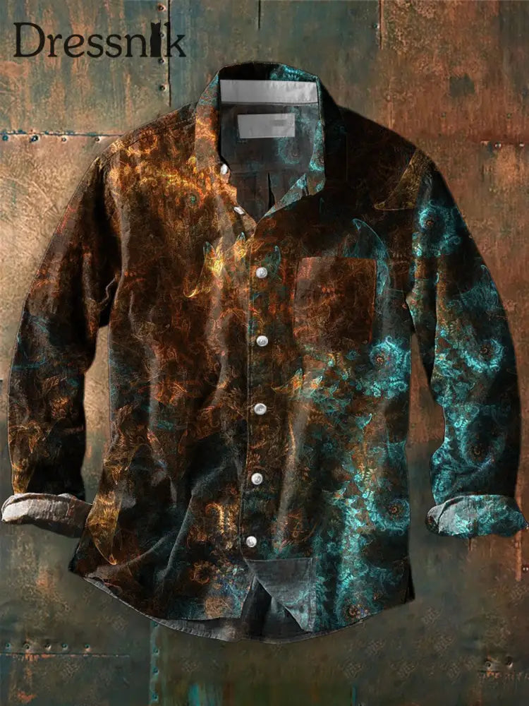 Herren Graffiti Kunstdruck Lässiges Langarm-Hemd als bild / S