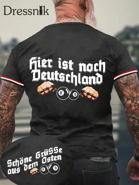 Herren Grüße Aus Dem Osten Hier Ist Noch Deutschland T-Shirt mit kurzen Ärmeln Schwarz / S
