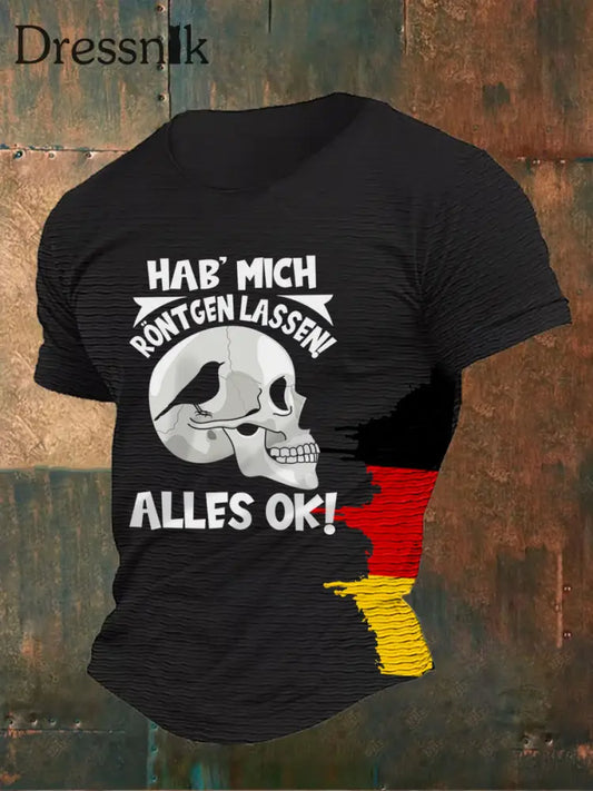 Herren Hab mich röntgen lassen bedruckte T-Shirt mit kurzen Ärmeln Schwarz / S