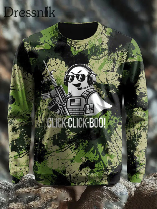 Herren-Halloween-Druck-Sweatshirt mit Rundhals ausschnitt als bild / S